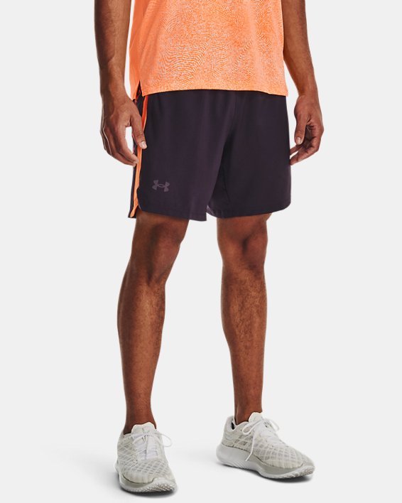 Men's UA Launch 7'' Graphic Shorts in Purple image number 0